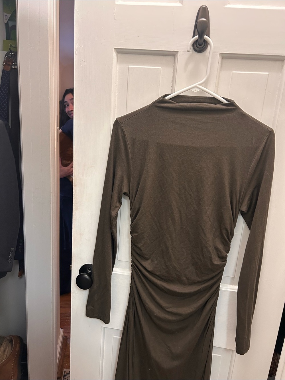 REFORMATION NEMY DRESS IN OLIVE GREEN SIZE SMALL - Picture 8 of 9